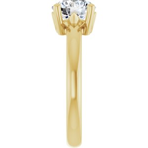 18K Yellow Gold 7.4 mm Round Ring Mounting – image 7