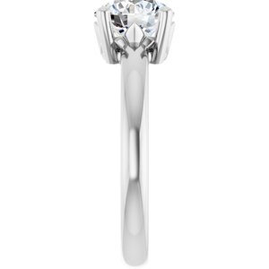 18K X1 White Gold 7.4 mm Round Ring Mounting – image 7