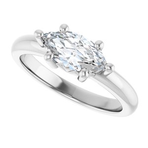 18K Palladium White Gold 10x5 mm Marquise Ring Mounting – image 8