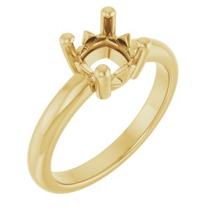 10K Yellow Gold 6.5x6.5 mm Cushion Ring Mounting – image 2
