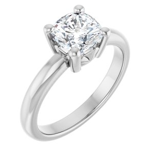 Platinum 6.5x6.5 mm Cushion Ring Mounting