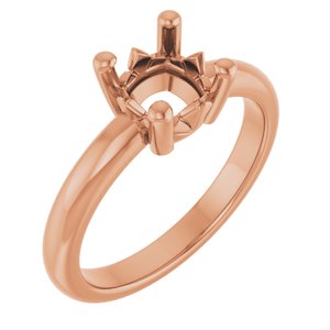 18K Rose Gold 6.5x6.5 mm Cushion Ring Mounting – image 2