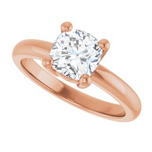 14K Rose Gold 6.5x6.5 mm Cushion Ring Mounting – image 8