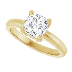 14K Yellow Gold 6.5x6.5 mm Cushion Ring Mounting – image 8