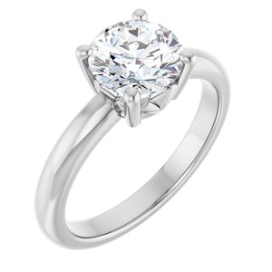 10K X1 White Gold 7.4 mm Round Ring Mounting