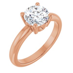 10K Rose Gold 7.4 mm Round Ring Mounting