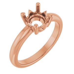 18K Rose Gold 7.4 mm Round Ring Mounting – image 2