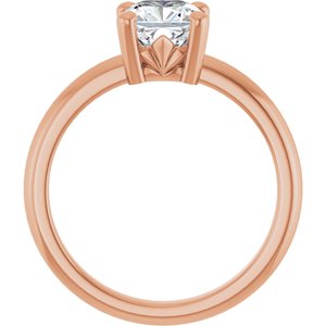 14K Rose Gold 6.5x6.5 mm Cushion Ring Mounting – image 3
