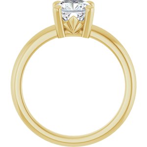14K Yellow Gold 6.5x6.5 mm Cushion Ring Mounting – image 3