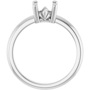 Continuum Sterling Silver 6.5x6.5 mm Cushion Ring Mounting – image 4