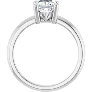 Sterling Silver 6.5x6.5 mm Cushion Ring Mounting – image 3