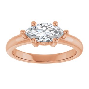 10K Rose Gold 10x5 mm Marquise Ring Mounting – image 5