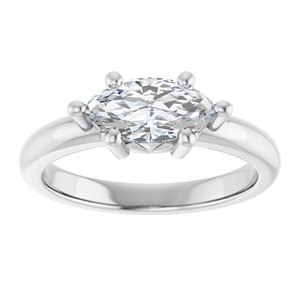 14K White Gold 10x5 mm Marquise Ring Mounting – image 5