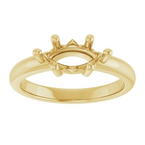 14K Yellow Gold 10x5 mm Marquise Ring Mounting – image 6