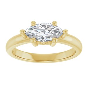14K Yellow Gold 10x5 mm Marquise Ring Mounting – image 5
