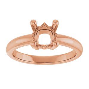 18K Rose Gold 6.5x6.5 mm Cushion Ring Mounting – image 6