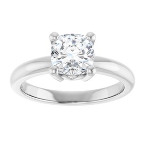 14K White Gold 6.5x6.5 mm Cushion Ring Mounting – image 5