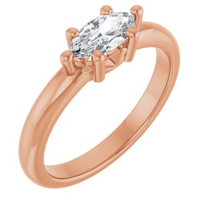14K Rose Gold 8x4 mm Marquise Ring Mounting