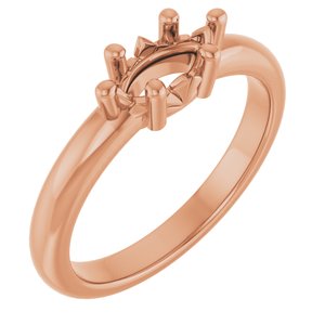 14K Rose Gold 8x4 mm Marquise Ring Mounting – image 2