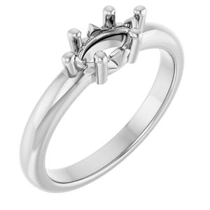 14K X1 White Gold 8x4 mm Marquise Ring Mounting – image 2