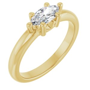 10K Yellow Gold 8x4 mm Marquise Ring Mounting