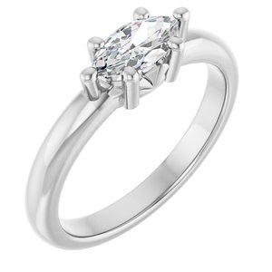 Platinum 8x4 mm Marquise Ring Mounting