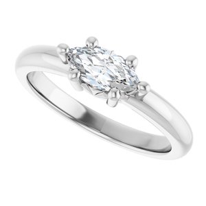 18K White Gold 8x4 mm Marquise Ring Mounting – image 8