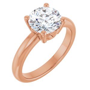 14K Rose Gold 8 mm Round Ring Mounting