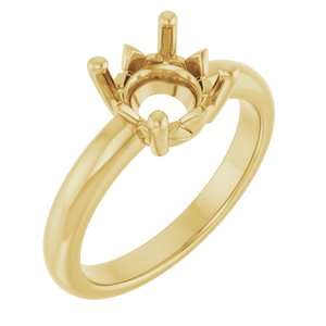 10K Yellow Gold 8 mm Round Ring Mounting – image 2