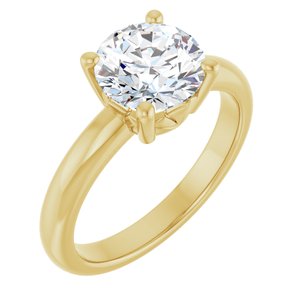18K Yellow Gold 8 mm Round Ring Mounting