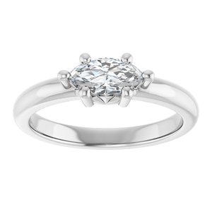 10K X1 White Gold 8x4 mm Marquise Ring Mounting – image 5