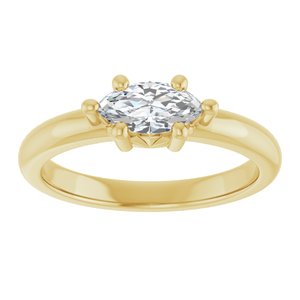 18K Yellow Gold 8x4 mm Marquise Ring Mounting – image 5