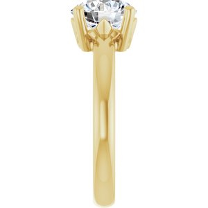 14K Yellow Gold 8 mm Round Ring Mounting – image 7