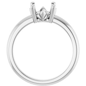 10K X1 White Gold 8 mm Round Ring Mounting – image 4