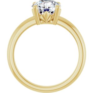 10K Yellow Gold 8 mm Round Ring Mounting – image 3