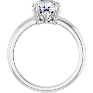 10K White Gold 8 mm Round Ring Mounting – image 3
