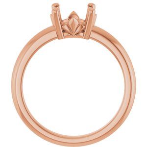 18K Rose Gold 8 mm Round Ring Mounting – image 4