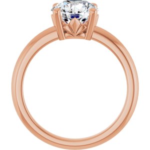 14K Rose Gold 8 mm Round Ring Mounting – image 3