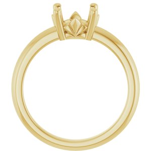 14K Yellow Gold 8 mm Round Ring Mounting – image 4