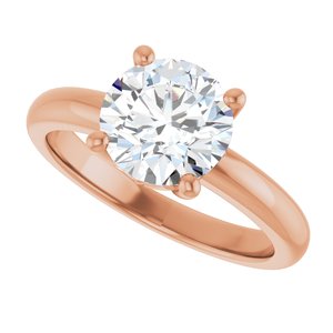 18K Rose Gold 8 mm Round Ring Mounting – image 8
