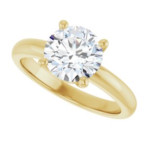 18K Yellow Gold 8 mm Round Ring Mounting – image 8