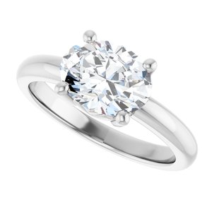 18K Palladium White Gold 9x7 mm Oval Ring Mounting – image 8