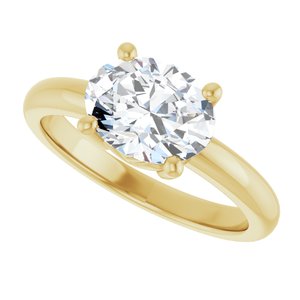 18K Yellow Gold 9x7 mm Oval Ring Mounting – image 8