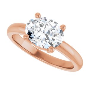 14K Rose Gold 9x7 mm Oval Ring Mounting – image 8