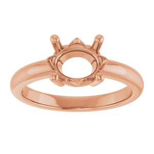 14K Rose Gold 9x7 mm Oval Ring Mounting – image 6