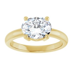 10K Yellow Gold 9x7 mm Oval Ring Mounting – image 5