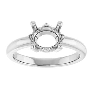 14K X1 White Gold 9x7 mm Oval Ring Mounting – image 6