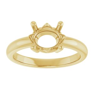 18K Yellow Gold 9x7 mm Oval Ring Mounting – image 6