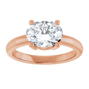 18K Rose Gold 9x7 mm Oval Ring Mounting – image 5