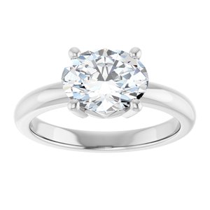 14K X1 White Gold 9x7 mm Oval Ring Mounting – image 5